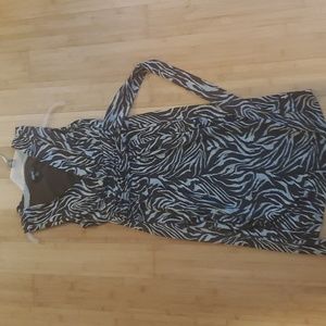 Brown zebra print dress